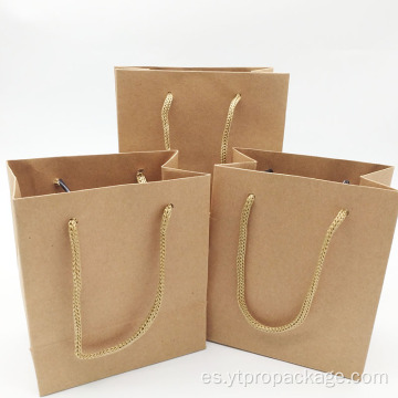 Kraft marrón con asa Bolsa de papel con logotipo personalizado